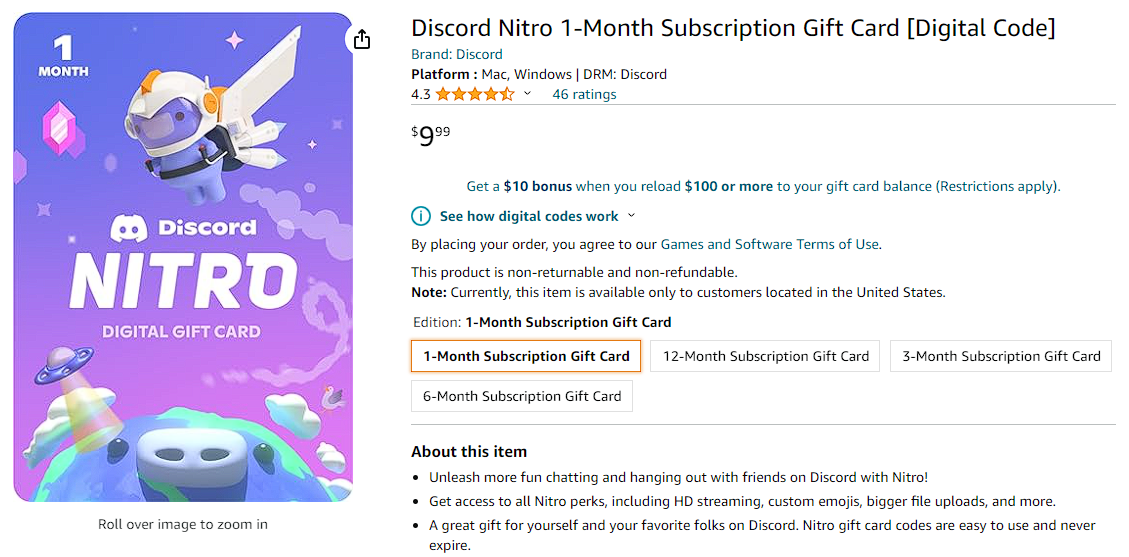 Discord Nitro 怎么送人