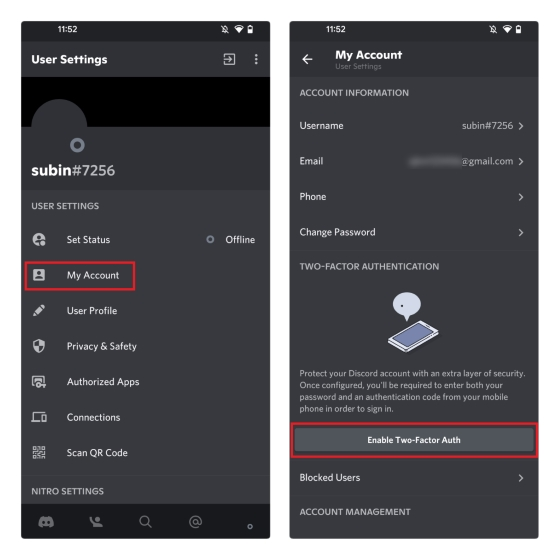 Discord 2FA 设置