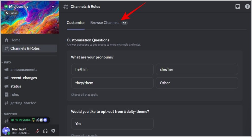隐藏 Discord 频道
